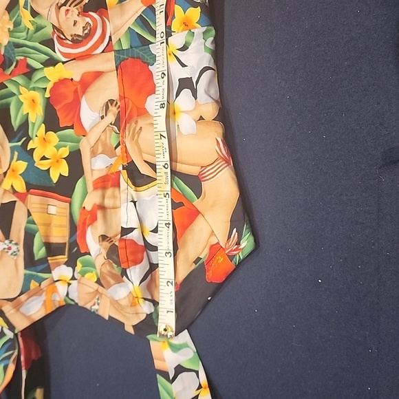 NWOT Belle Poque Summer Dress Bold Print Pin Up Girls Hibiscus Island Sz Med - Picture 11 of 12